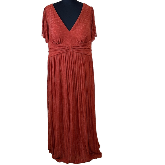 Ever Pretty Dresses & Skirts - Ever Pretty Rust Orange Pleated Empire Waist Maxi Dress SKU1474